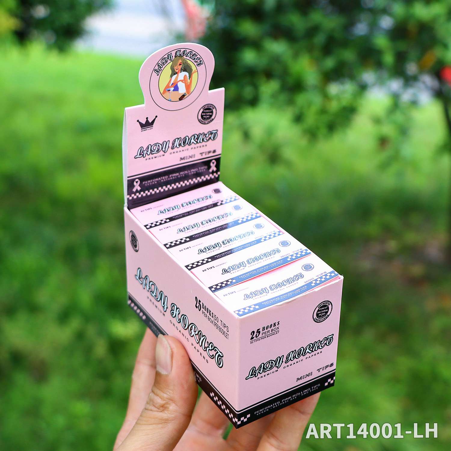 LADY HORNET Filter Papers - 45MM Rolling Paper Filters, 25 Booklets x 50 Sheets LADY HORNET pink filter papers box - 45MM rolling paper filters, 25 booklets x 50 sheets